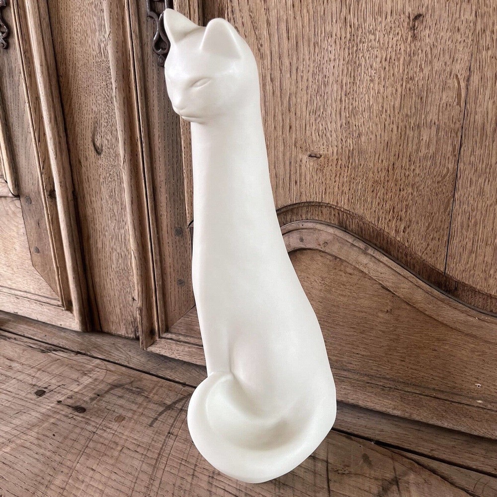 Rosenthal Cat Figurine Sculpture 13” Germany Rucker 5133 Vintage MCM Signed
